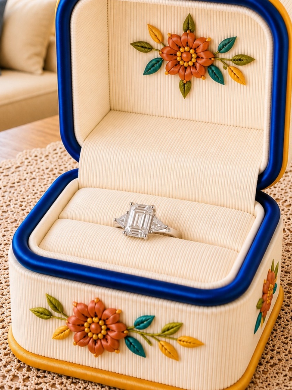 NEW! Silver 2ct Diamond Ring Size 7.5